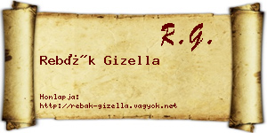 Rebák Gizella névjegykártya